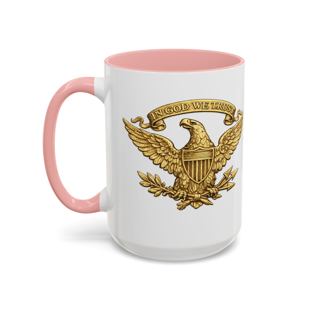 Gold Eagle 'In God We Trust' Accent Coffee Mug — Patriotic 11/15oz