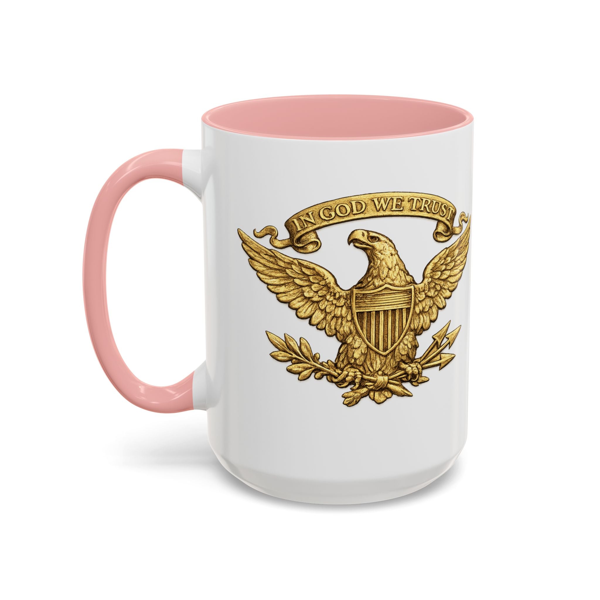 Gold Eagle 'In God We Trust' Accent Coffee Mug — Patriotic 11/15oz