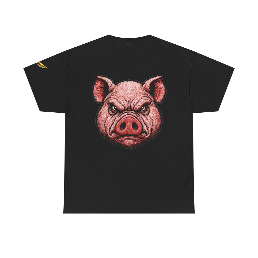 Angry Pig Graphic Tee — Bold Back Print Casual Shirt
