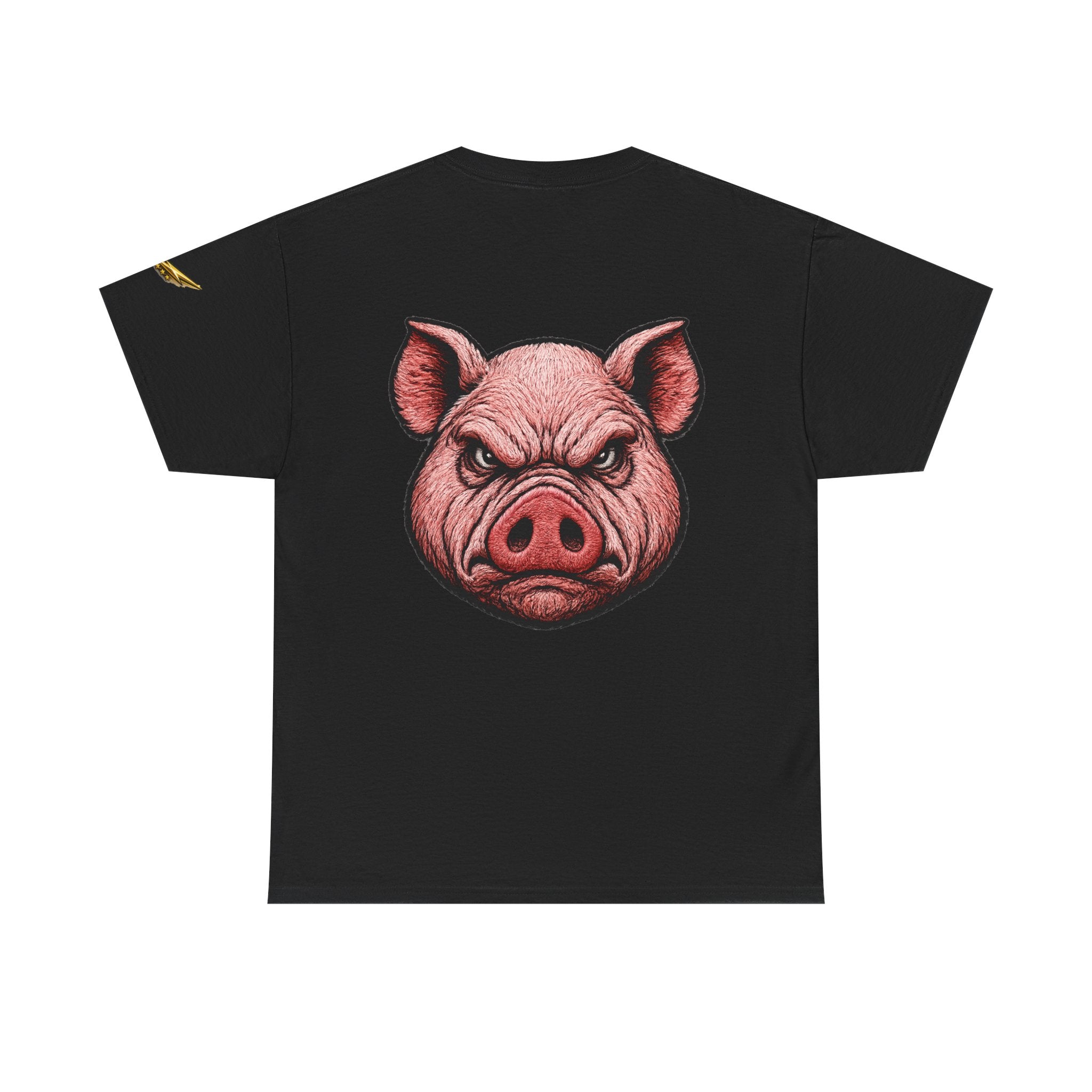 Angry Pig Graphic Tee — Bold Back Print Casual Shirt