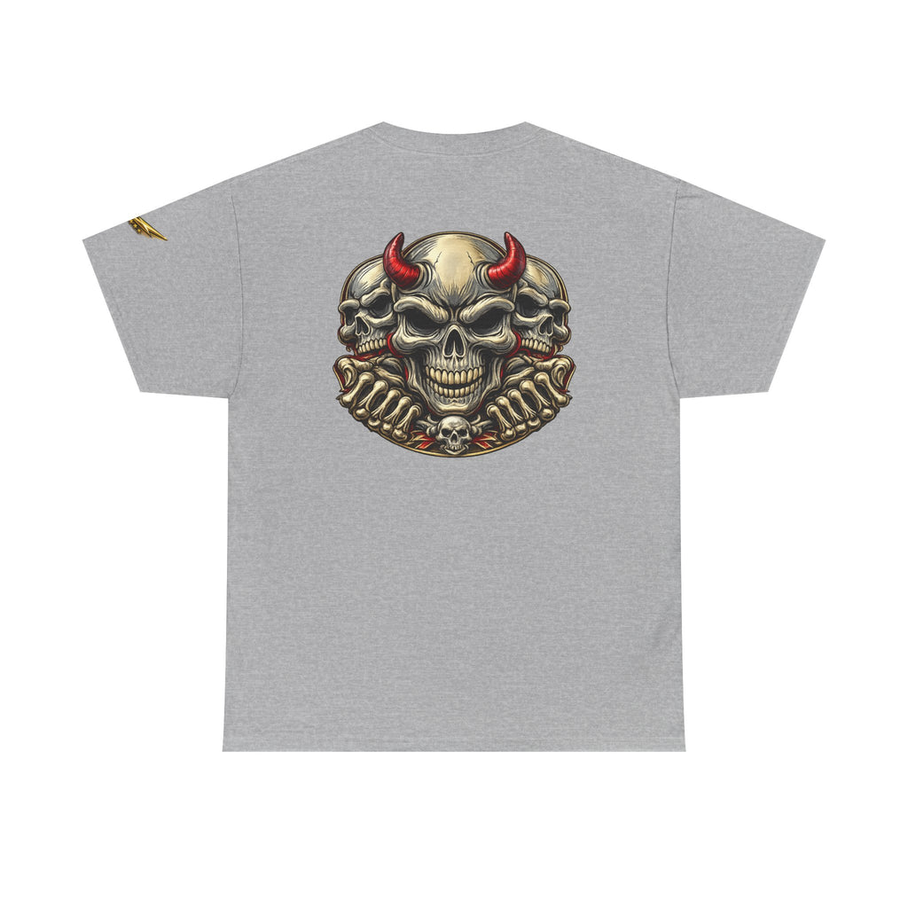 Devil Skull Tee — Red Horns Skull Graphic T-Shirt