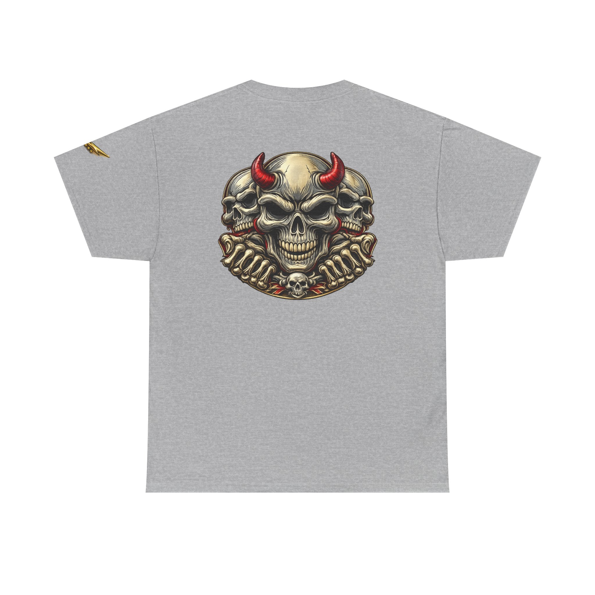 Devil Skull Tee — Red Horns Skull Graphic T-Shirt