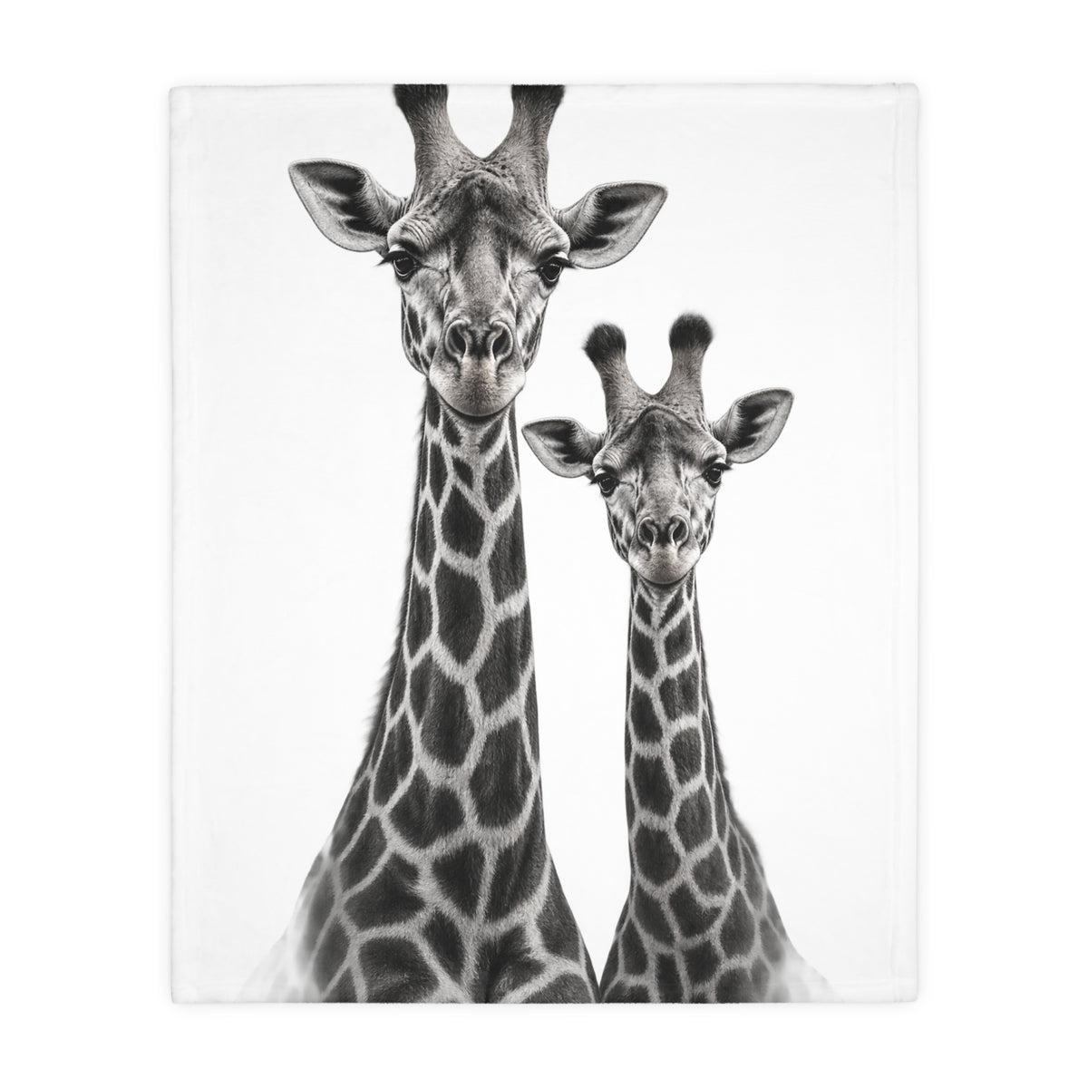 Giraffe Pair Velveteen Blanket — Soft Microfiber Throw for Nursery & Wildlife Lovers