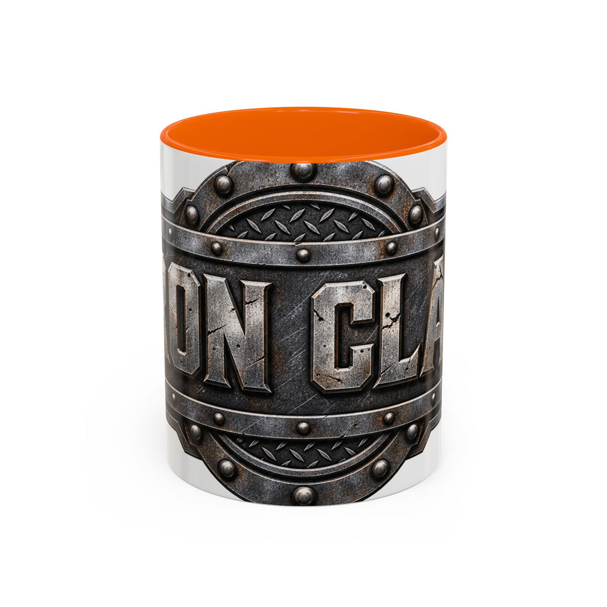 Metal Shield Coffee Mug — 'Iron Clad' Rustic Industrial Accent Mug
