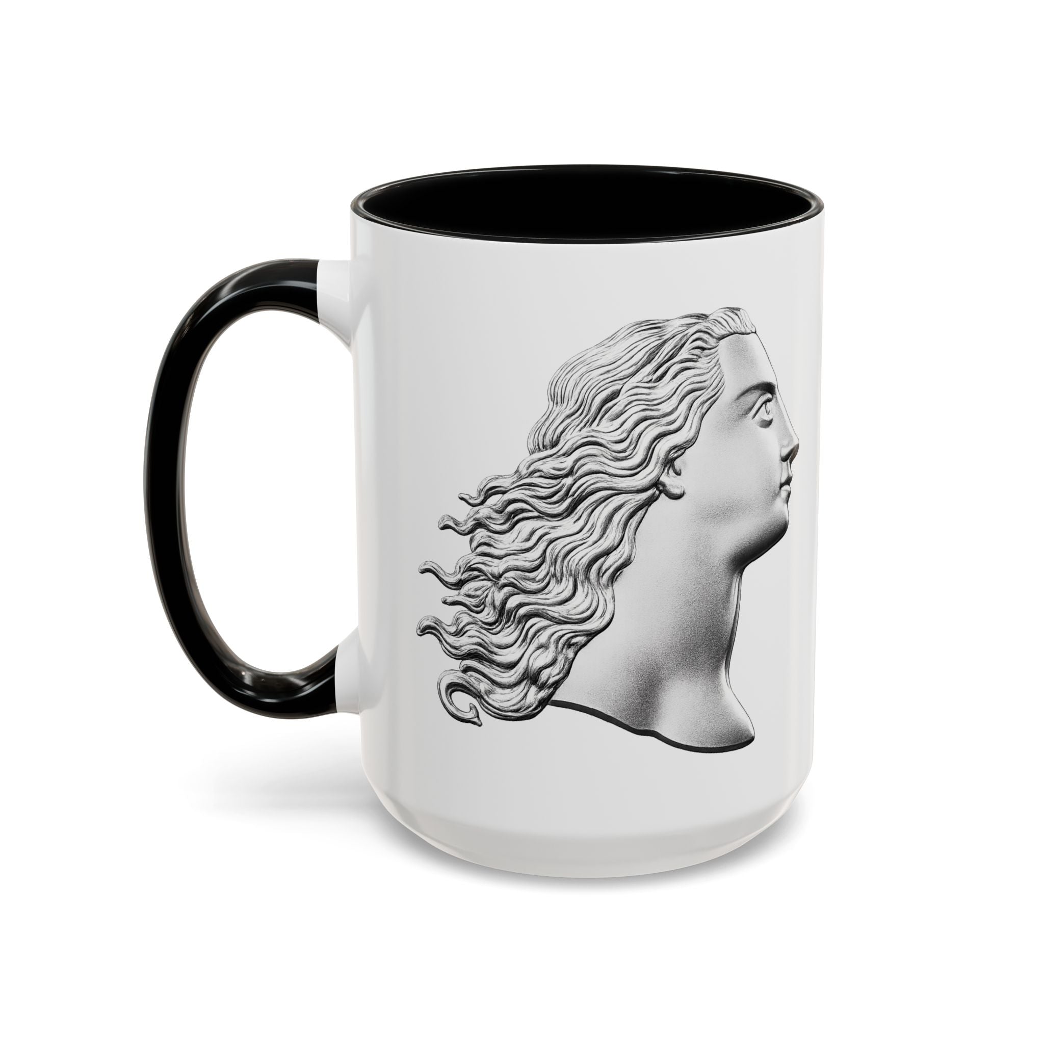 Sculpted Profile Accent Coffee Mug — Classical Bust Design (11/15 oz)