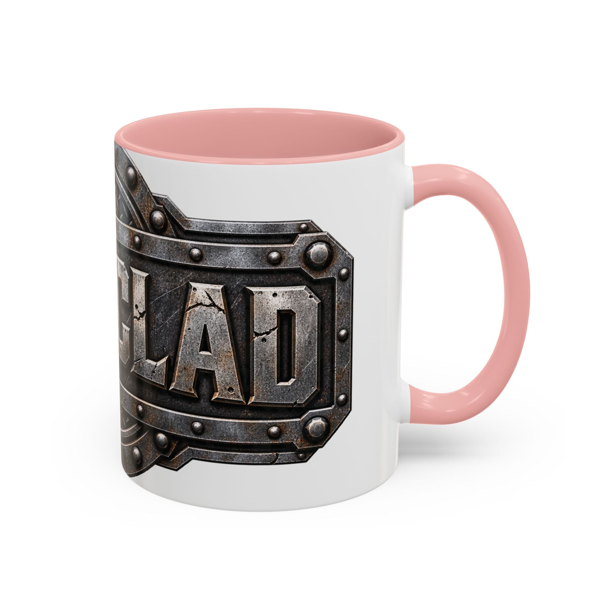 Metal Shield Coffee Mug — 'Iron Clad' Rustic Industrial Accent Mug