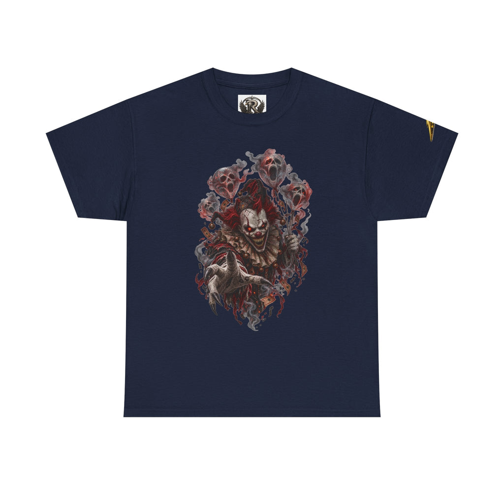 Horror Clown Graphic Tee — Dark Creepy Skull & Roses T-Shirt