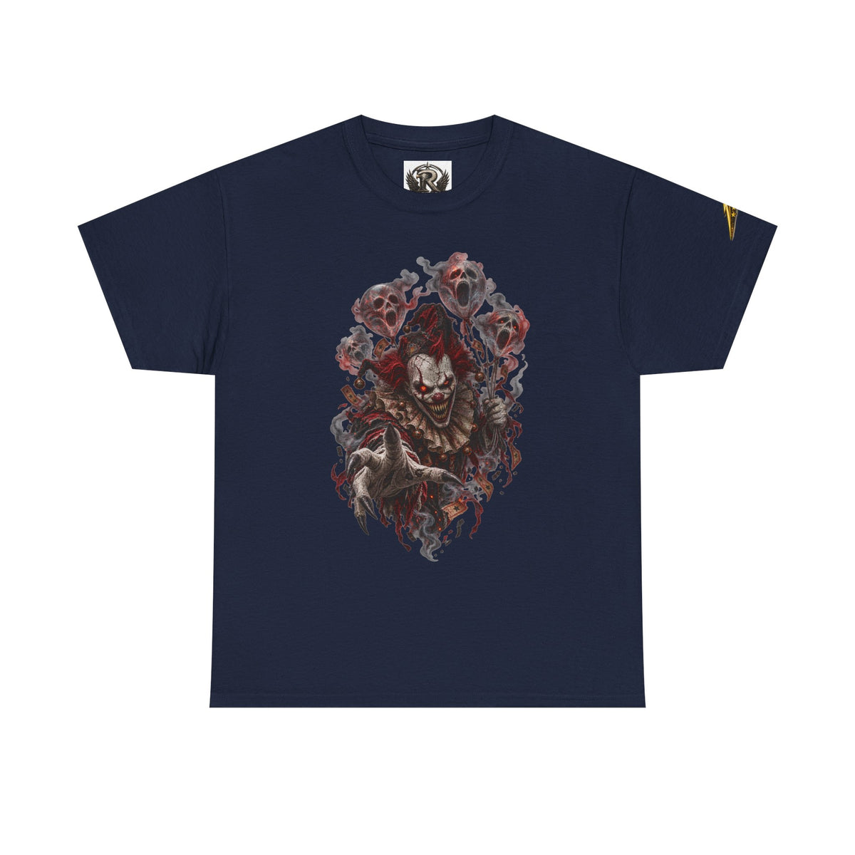 Horror Clown Graphic Tee — Dark Creepy Skull & Roses T-Shirt