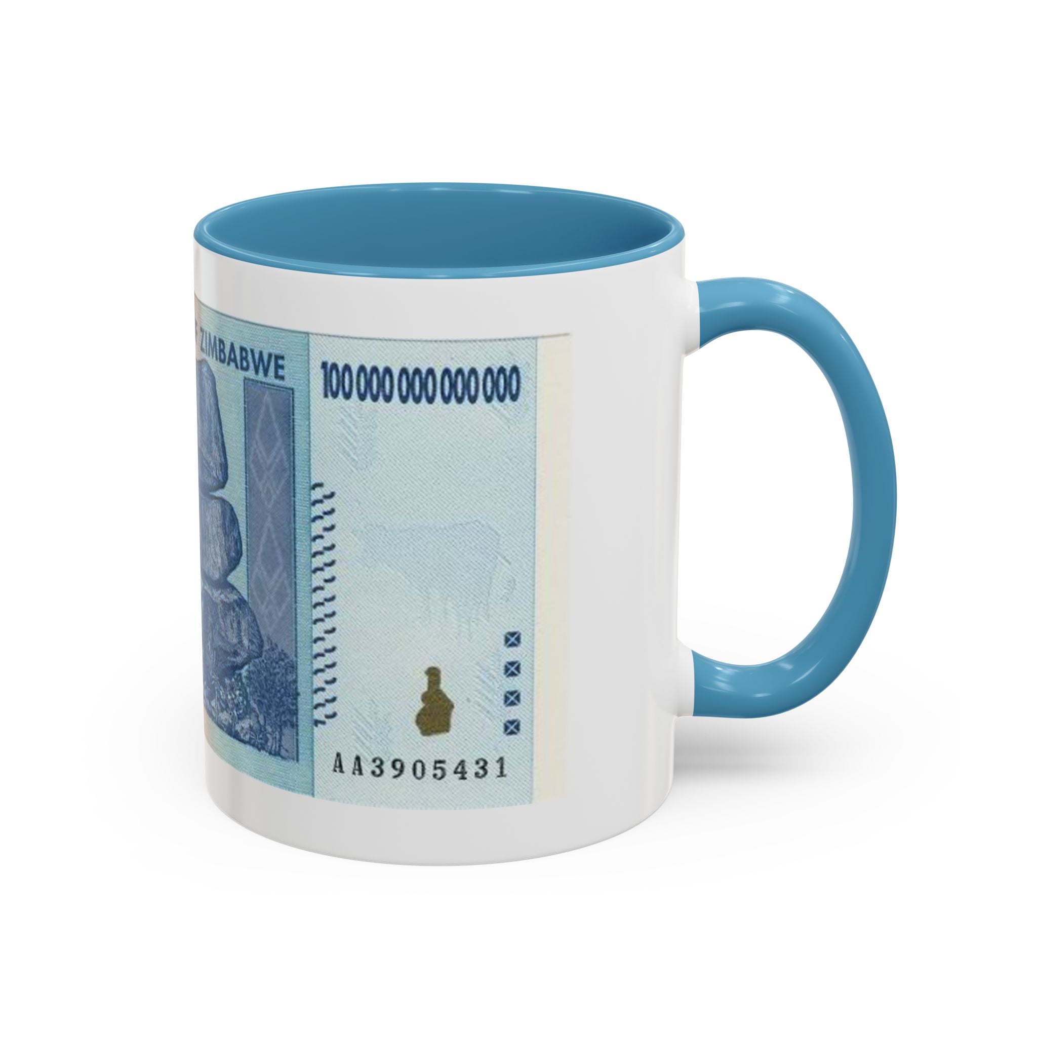 Zimbabwe Trillion Dollar Note Coffee Mug — Vintage Currency Accent Mug (11/15oz)