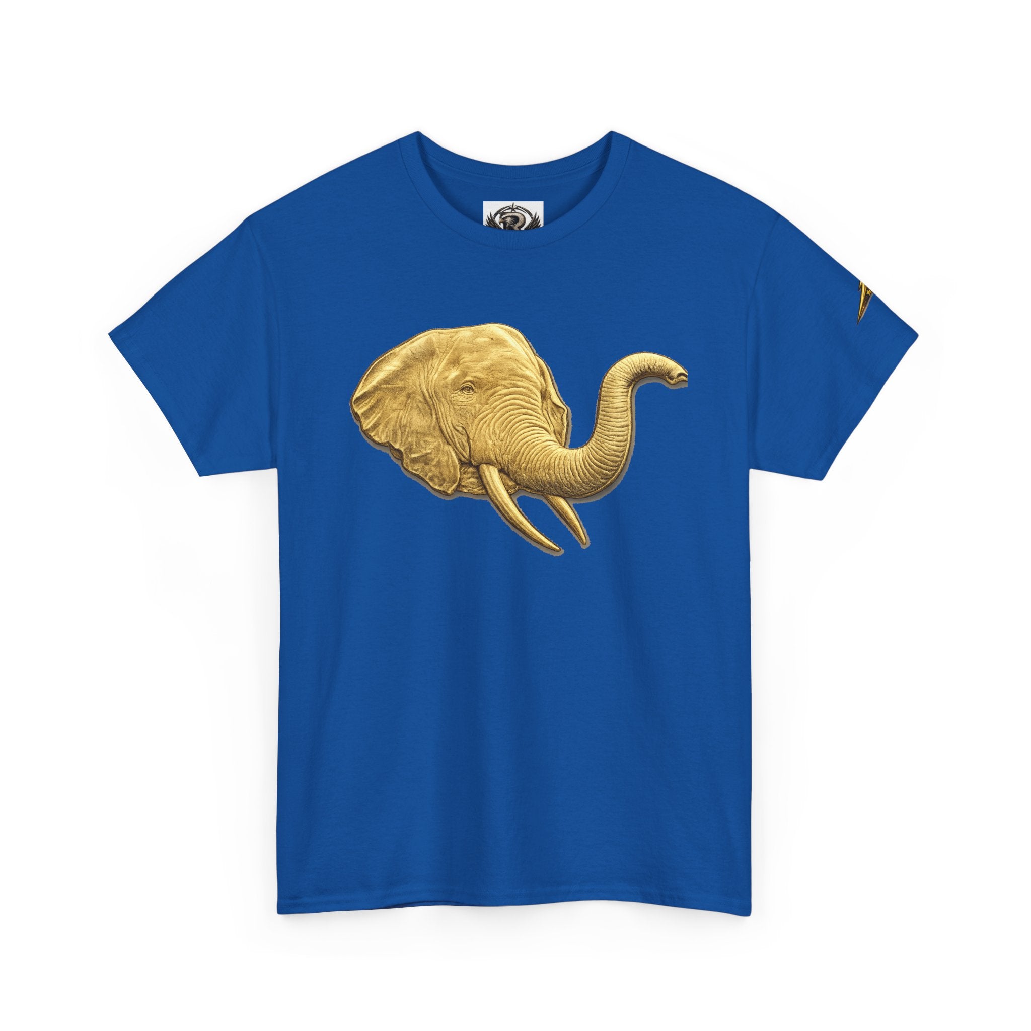 Gold Elephant Head Tee — Vintage Animal Graphic T-Shirt