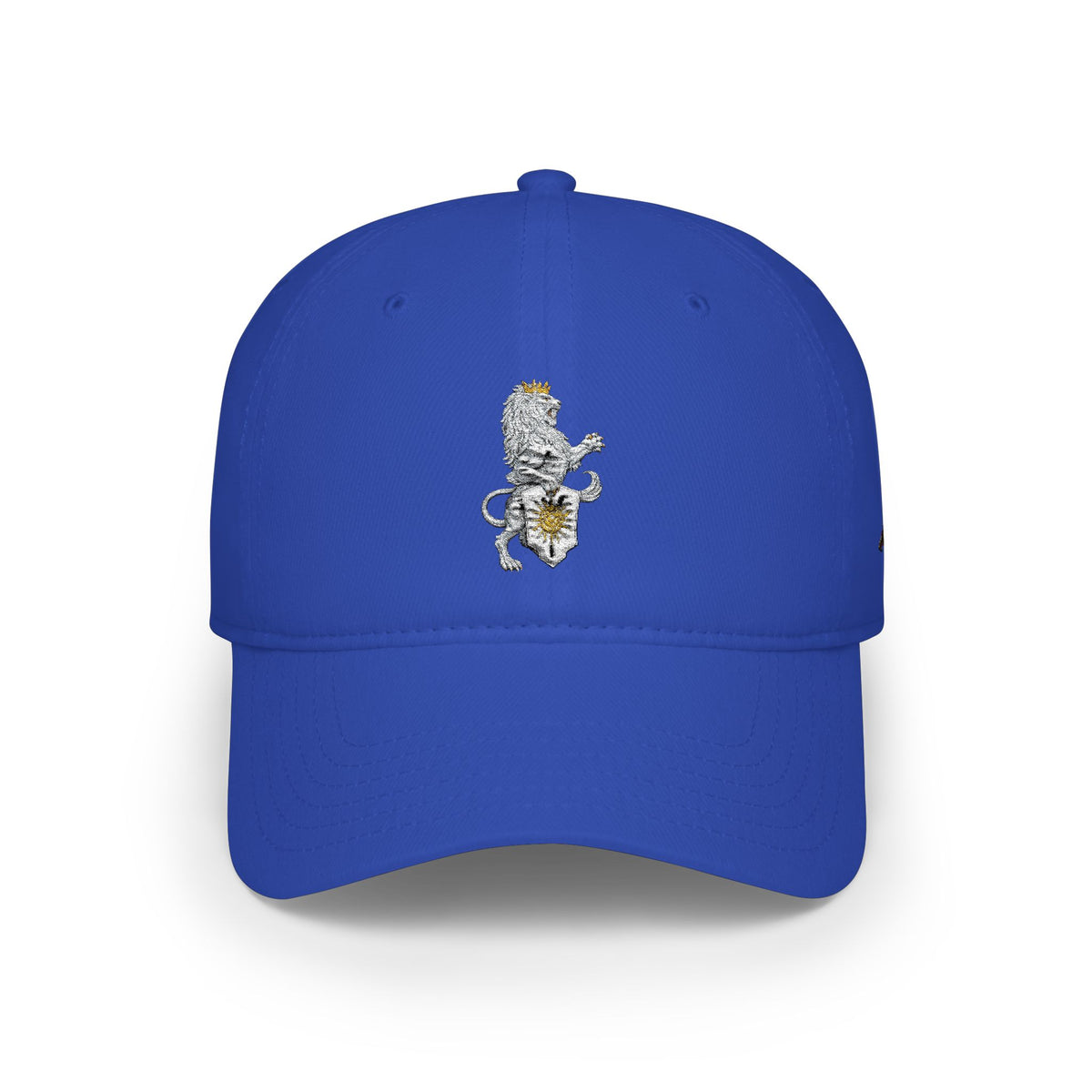 Low-Profile Cap with Embroidered Lion Crest