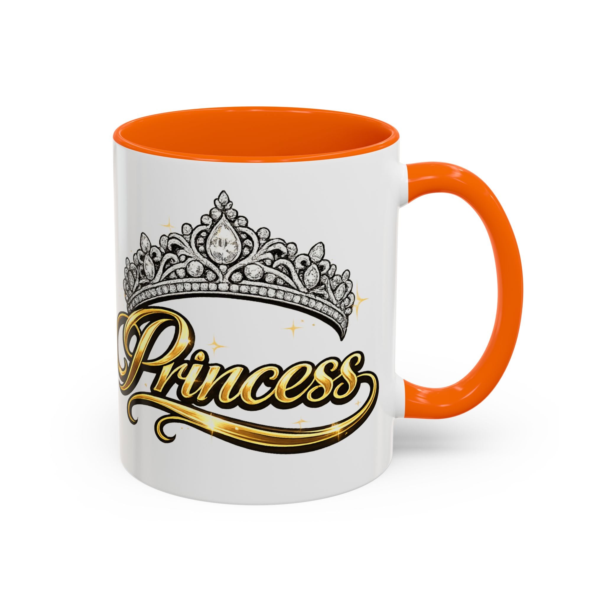 Princess Crown Accent Coffee Mug — Gold Script 11/15oz