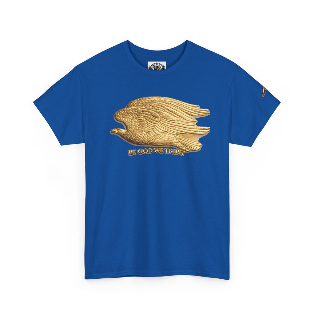 T-Shirt — Gold Eagle 'In God We Trust' Graphic Tee
