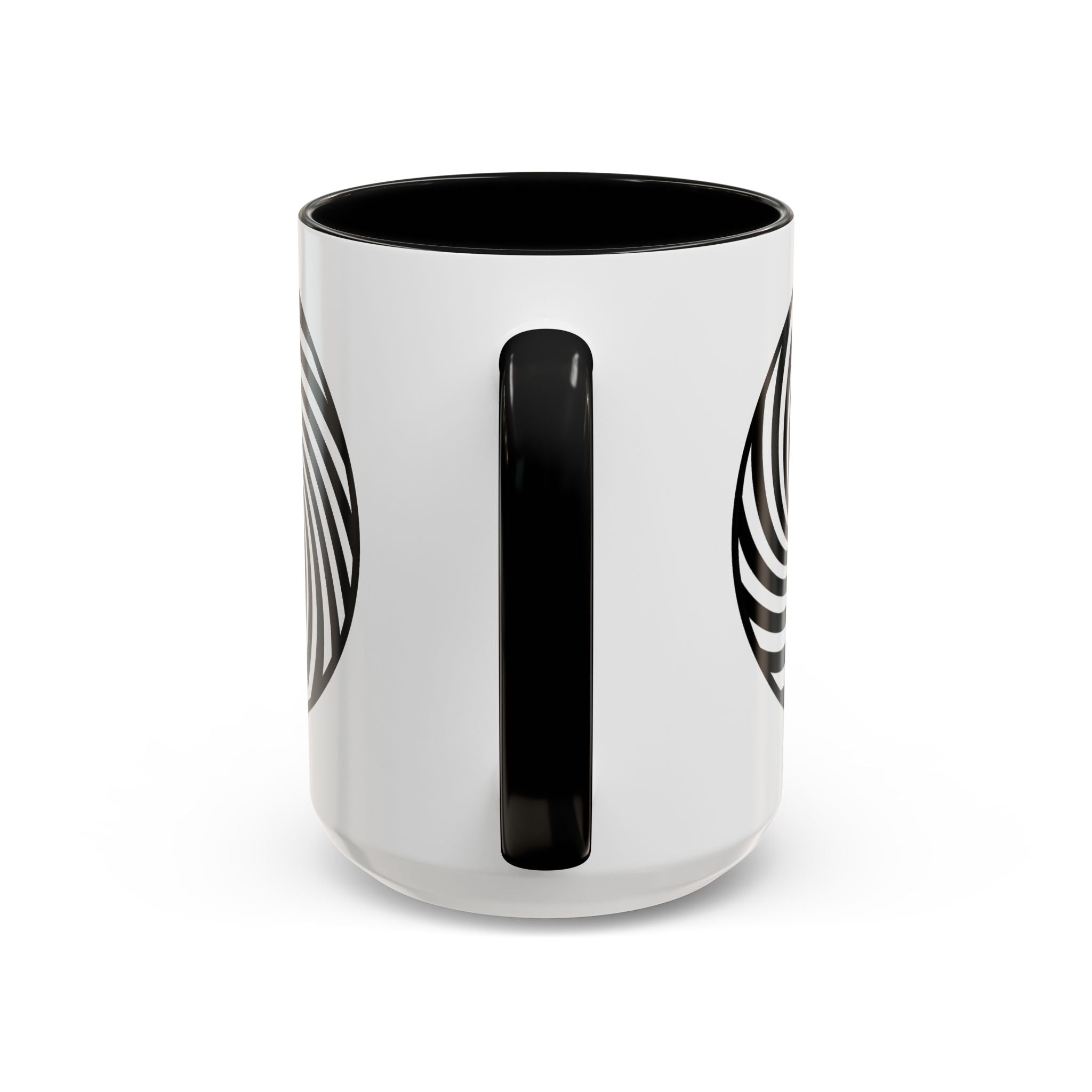 Hypnotic Swirl Accent Mug — Black & White Spiral Coffee Cup (11/15oz)