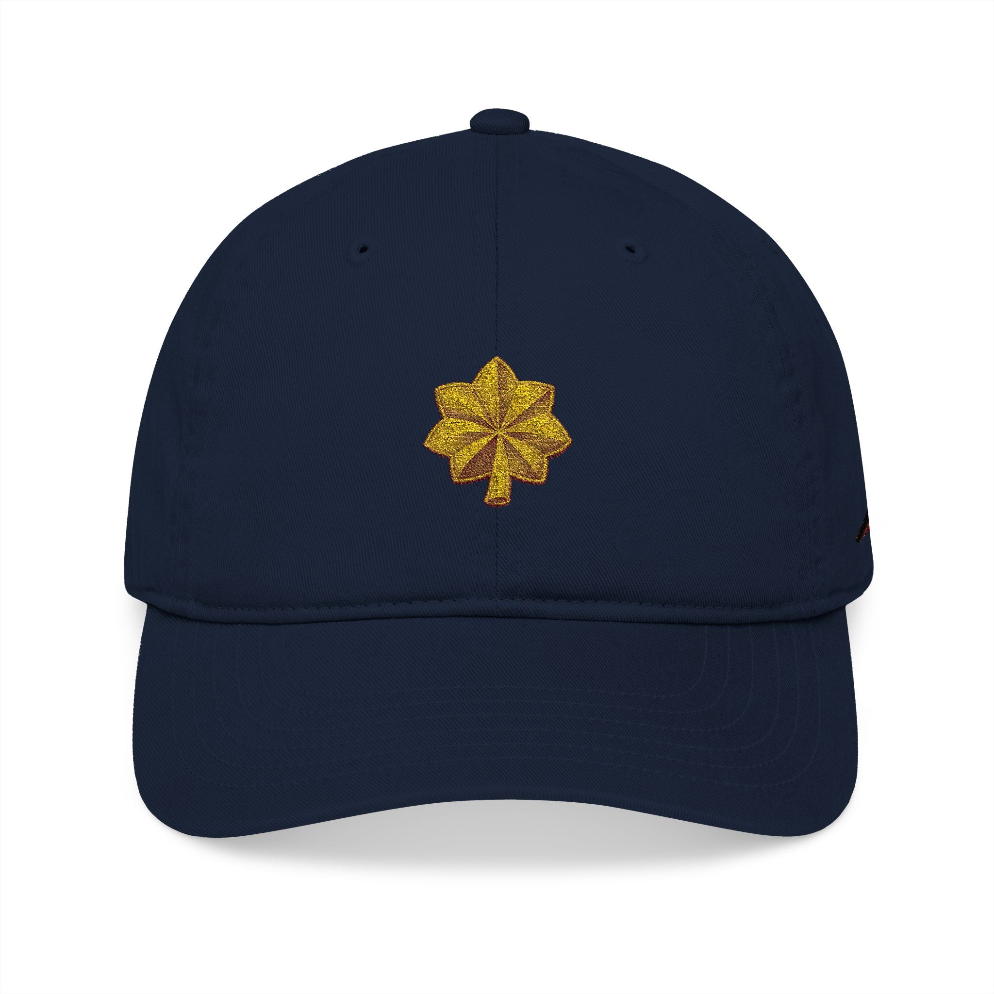 Embroidered Gold Glitter Four-Leaf Clover Major Insignia Baseball Cap