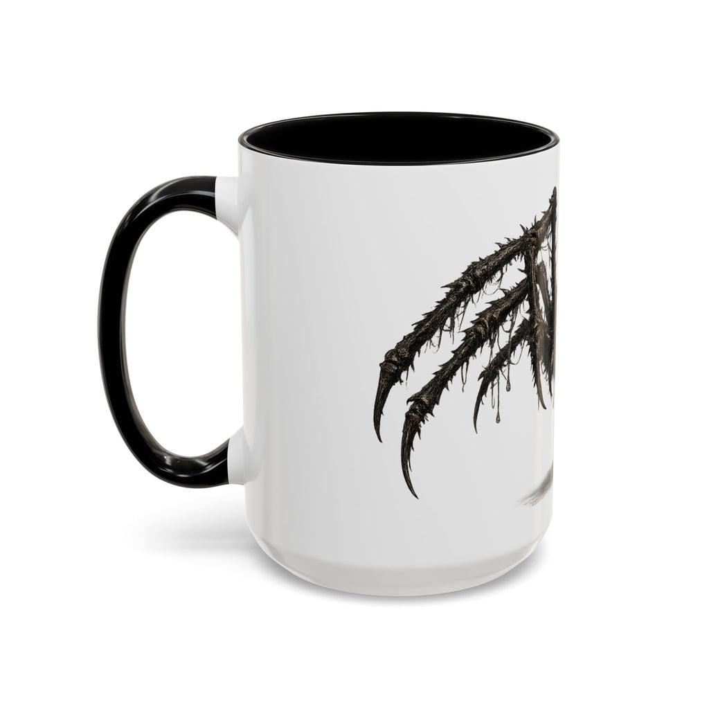 Spider Horror Accent Coffee Mug — Creepy Red-Eyed Arachnid Design (11/15oz)