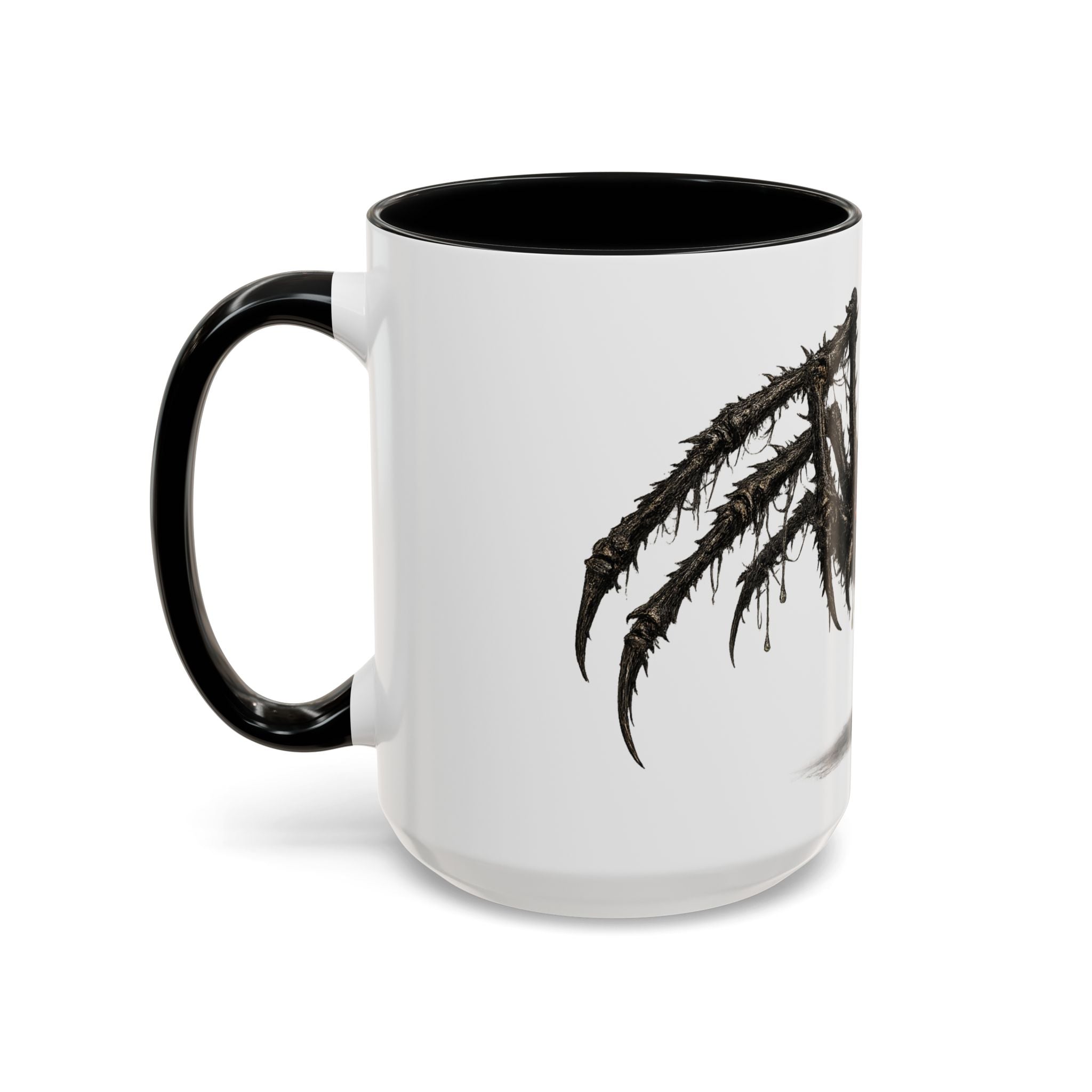 Spider Horror Accent Coffee Mug — Creepy Red-Eyed Arachnid Design (11/15oz)
