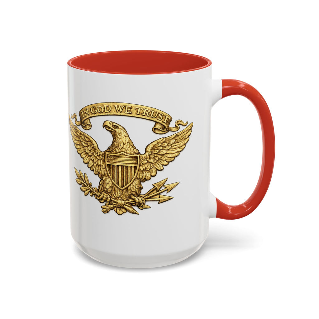 Gold Eagle 'In God We Trust' Accent Coffee Mug — Patriotic 11/15oz