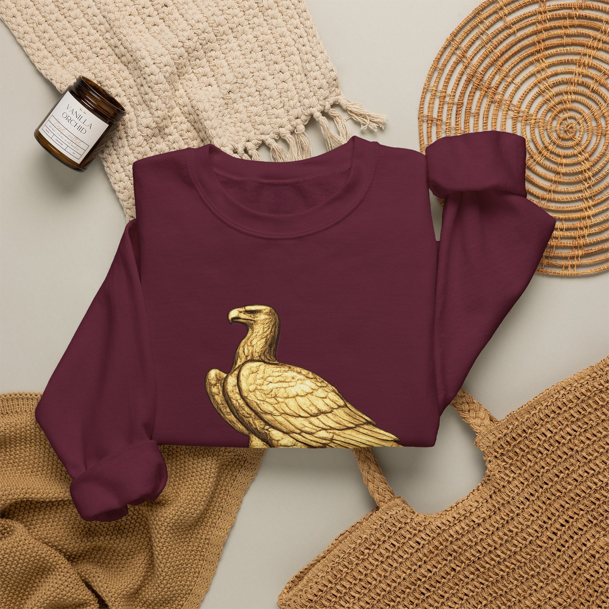 Crewneck Sweatshirt — Gold Eagle 'In God We Trust' Patriotic Pullover