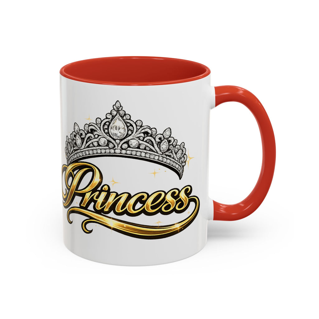 Princess Crown Accent Coffee Mug — Gold Script 11/15oz