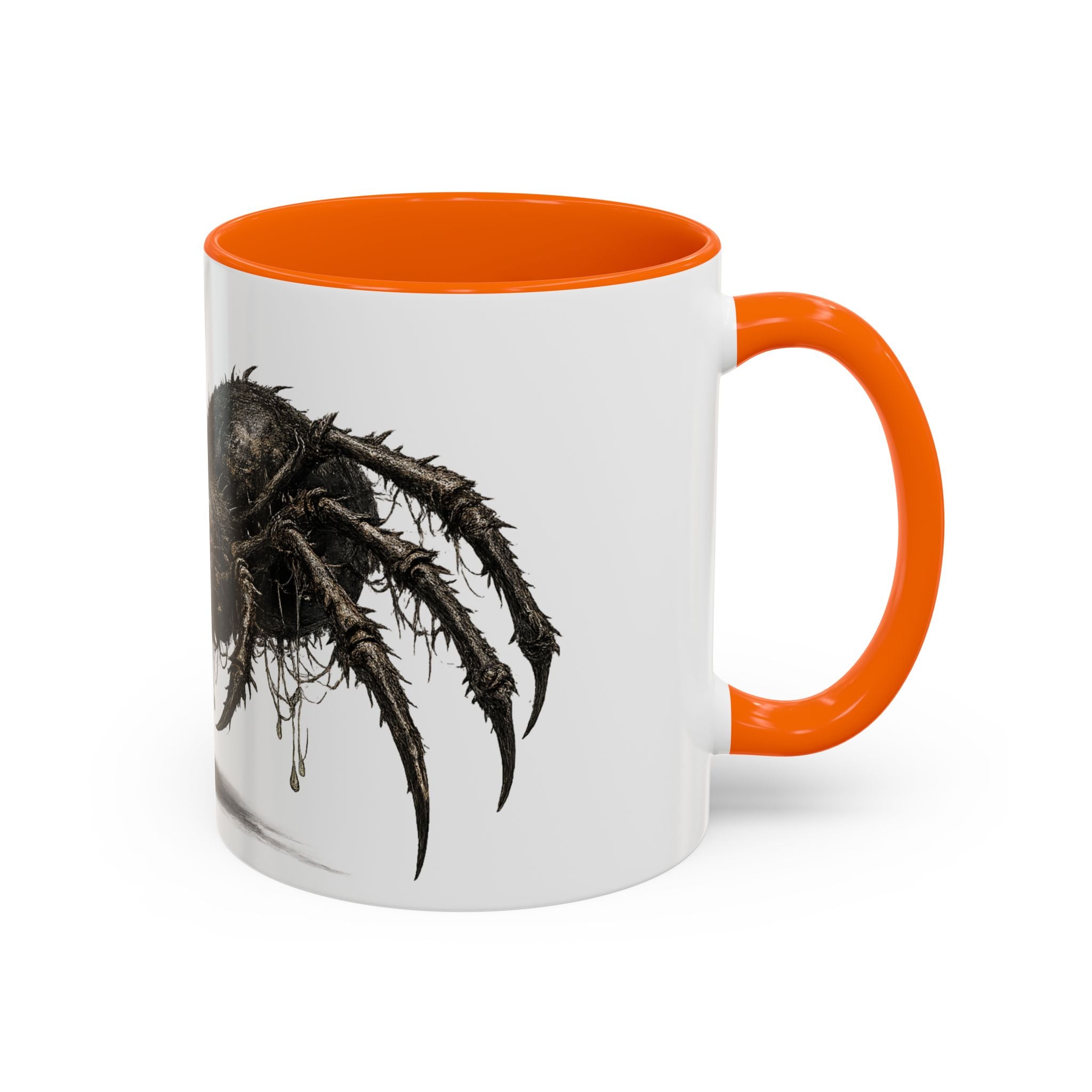 Spider Horror Accent Coffee Mug — Creepy Red-Eyed Arachnid Design (11/15oz)