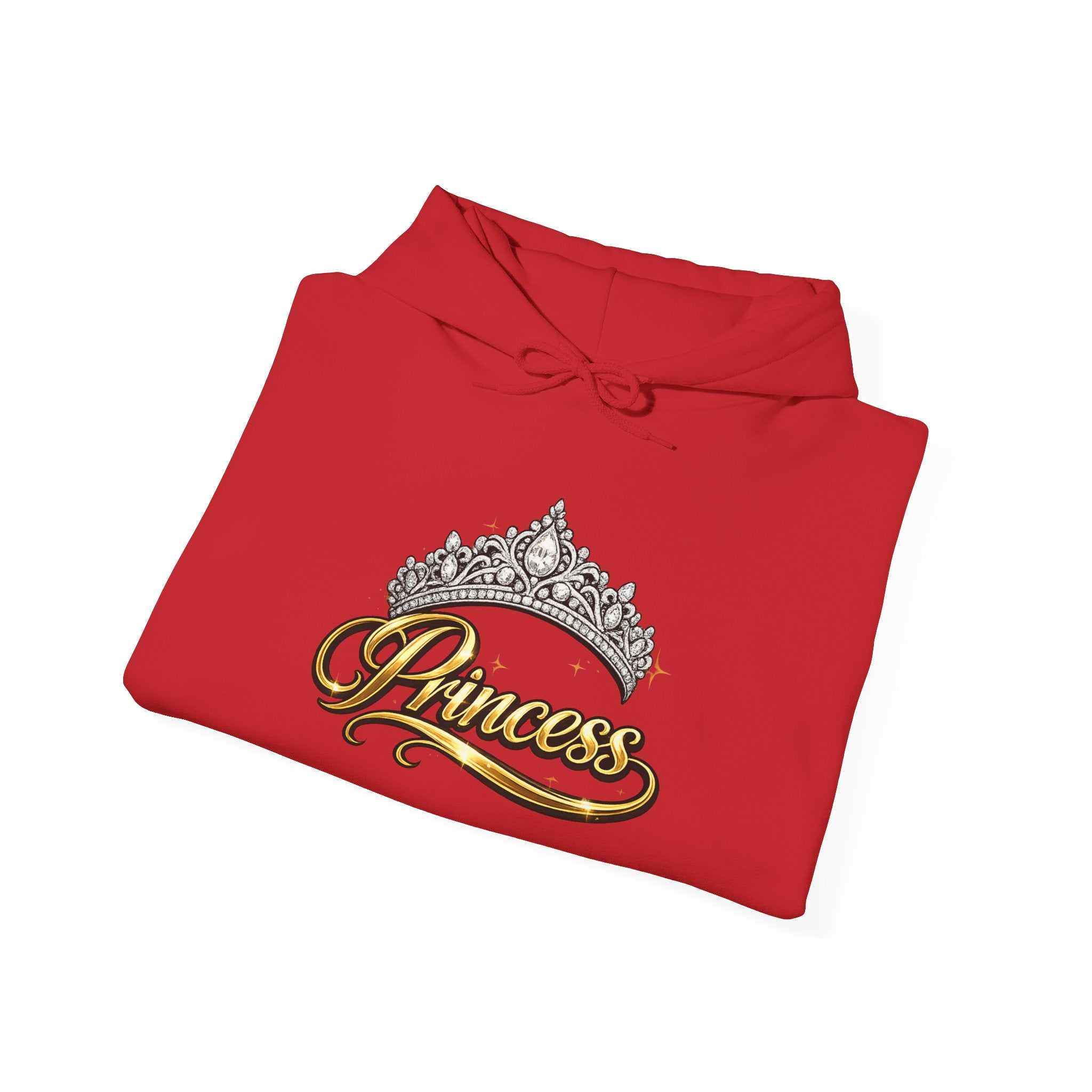 Princess Tiara Hoodie — Gold Script Crown Sweatshirt