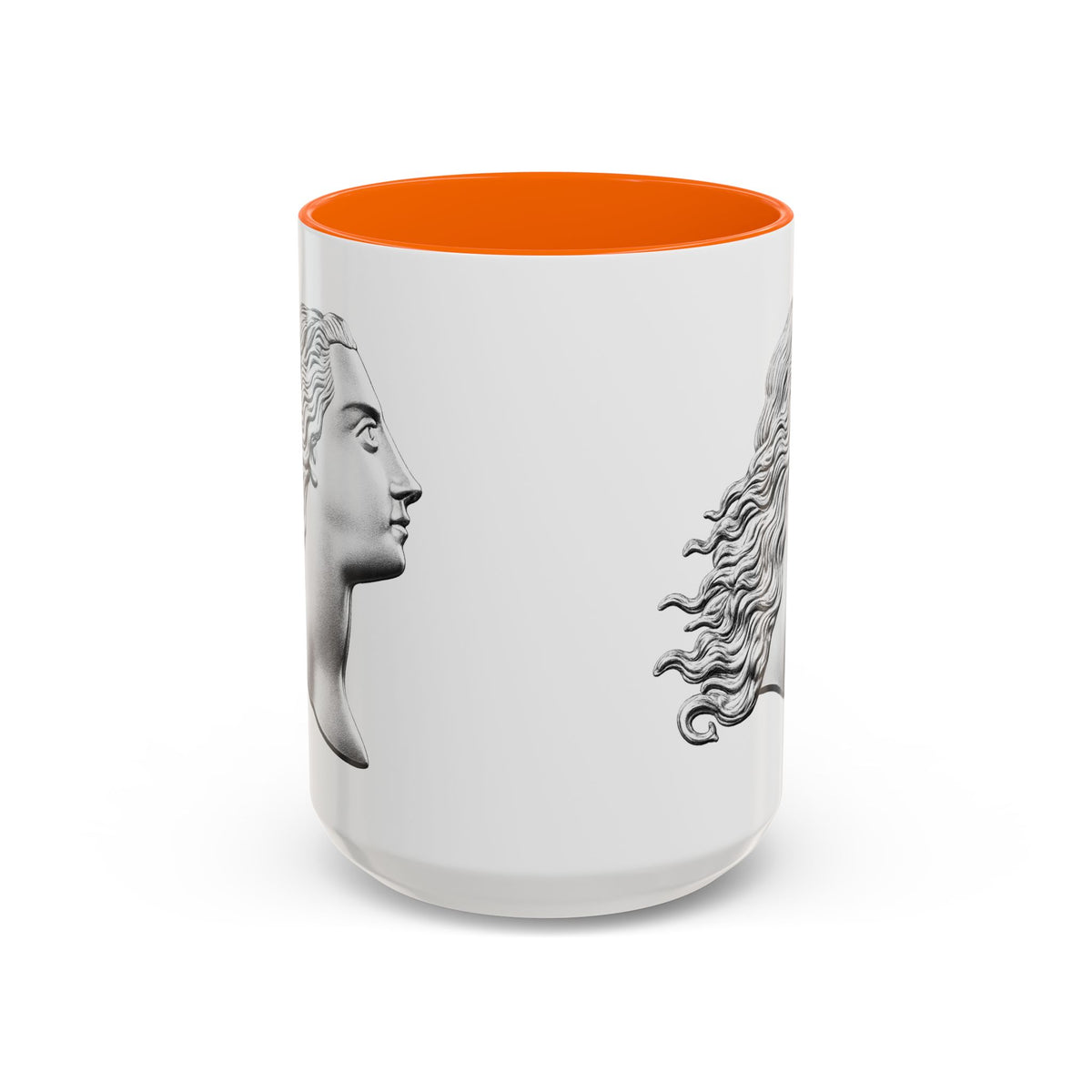 Classical Profile Accent Coffee Mug — Greek Goddess Bust Design (11/15oz)
