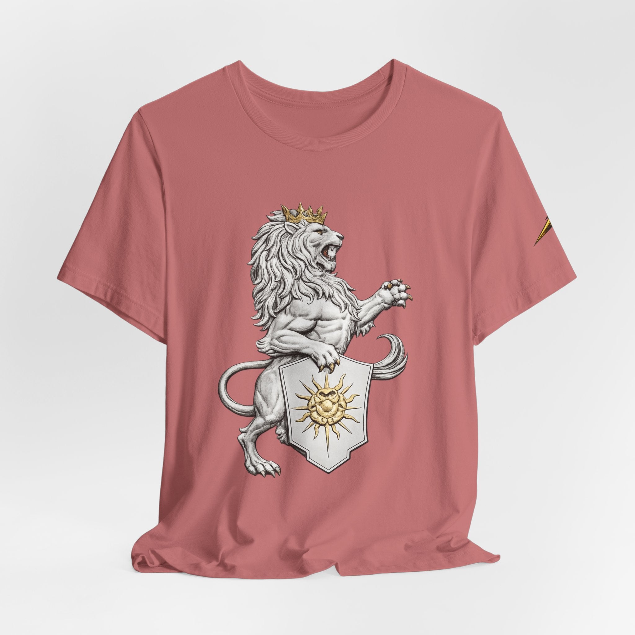 Lion Crest T-Shirt — Regal Sun Shield Graphic Tee