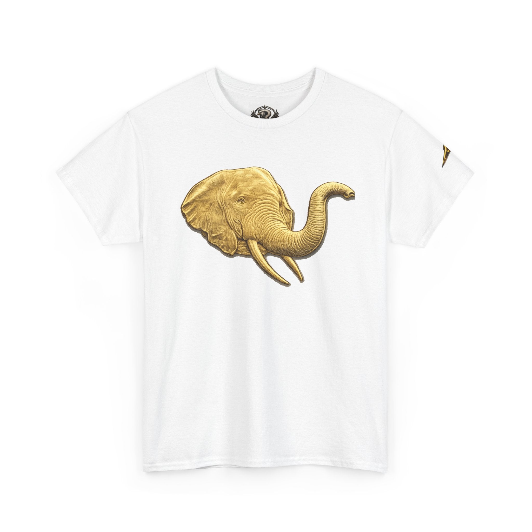 Gold Elephant Head Tee — Vintage Animal Graphic T-Shirt
