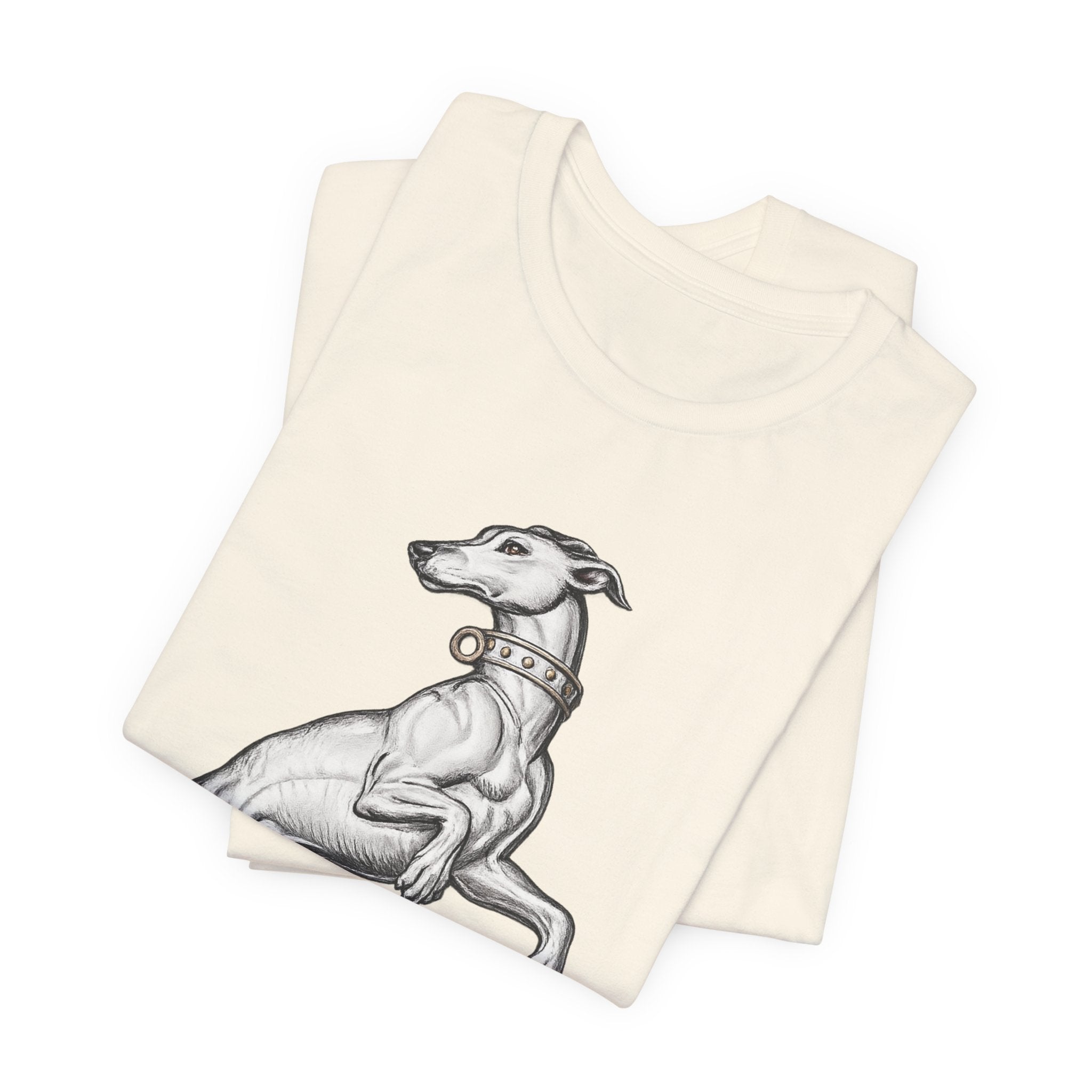 Greyhound Illustration T‑Shirt — Elegant Whippet Dog Art Tee