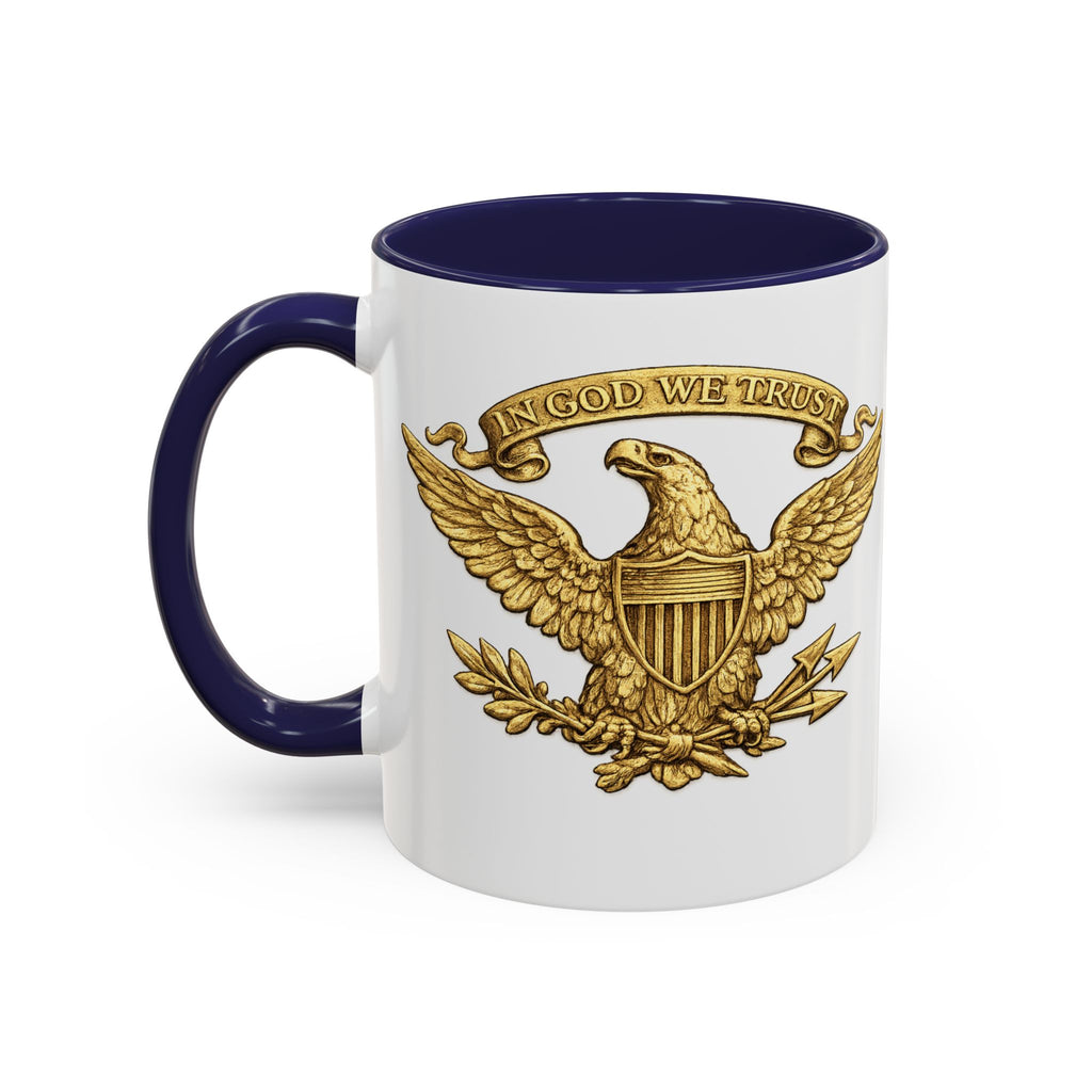 Gold Eagle 'In God We Trust' Accent Coffee Mug — Patriotic 11/15oz