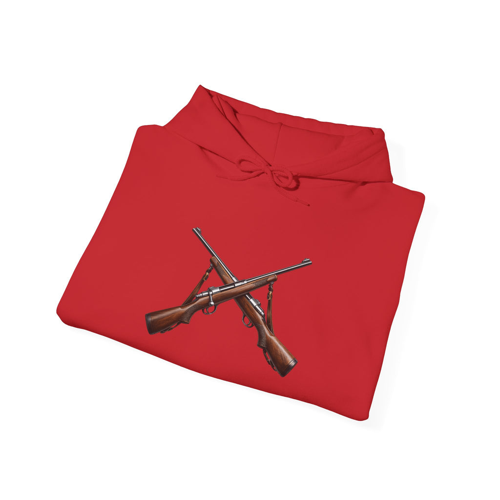 Rifle Crossed Graphic Hoodie — Vintage Hunting Pullover