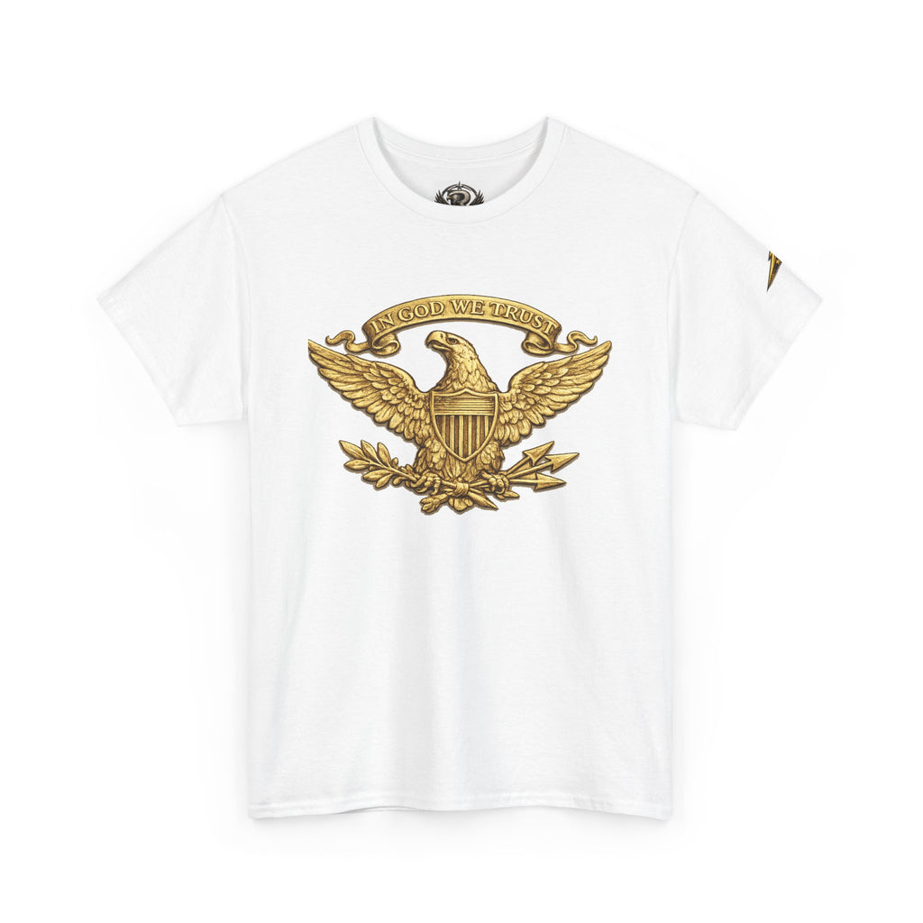Eagle Crest T‑Shirt — Vintage Gold Eagle Emblem Patriotic Tee