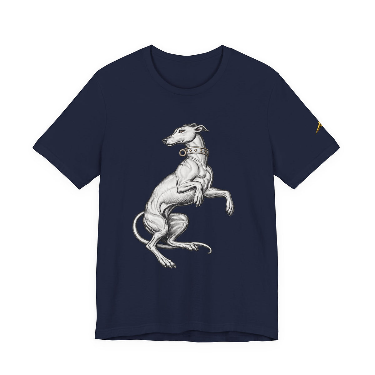 Greyhound Illustration T‑Shirt — Elegant Whippet Dog Art Tee