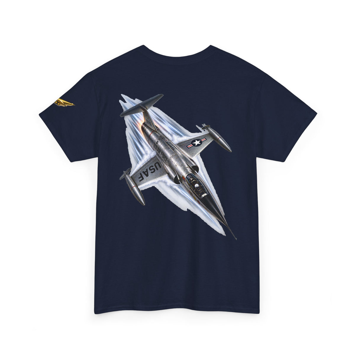 Aviation Fighter Jet T-Shirt — Vintage USAF Flag Graphic Tee