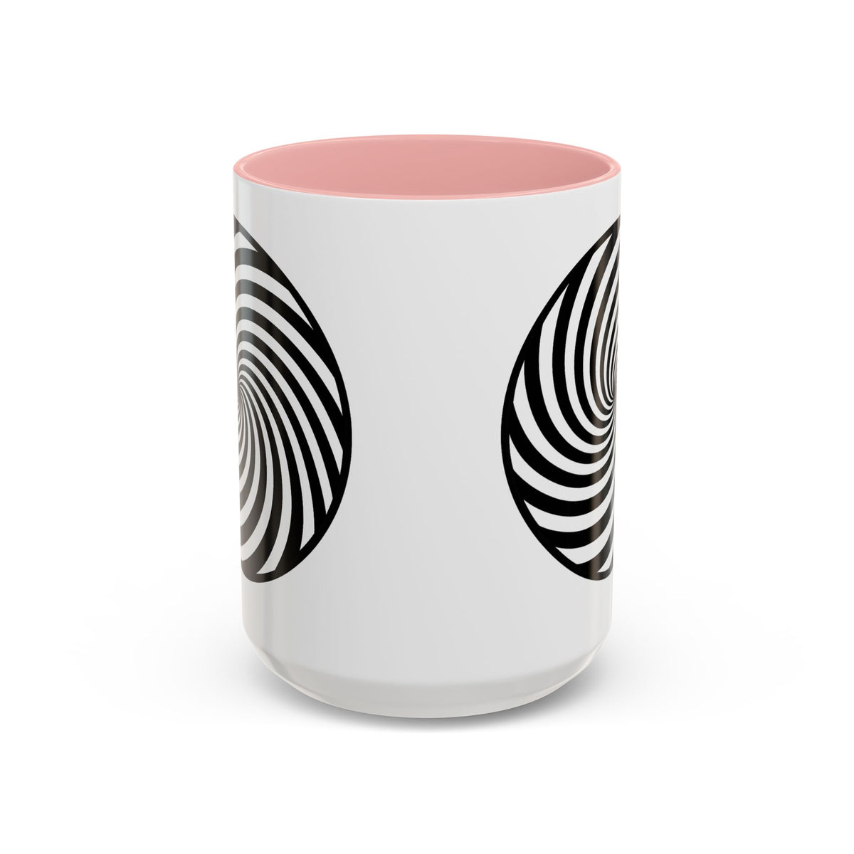Hypnotic Swirl Accent Mug — Black & White Spiral Coffee Cup (11/15oz)
