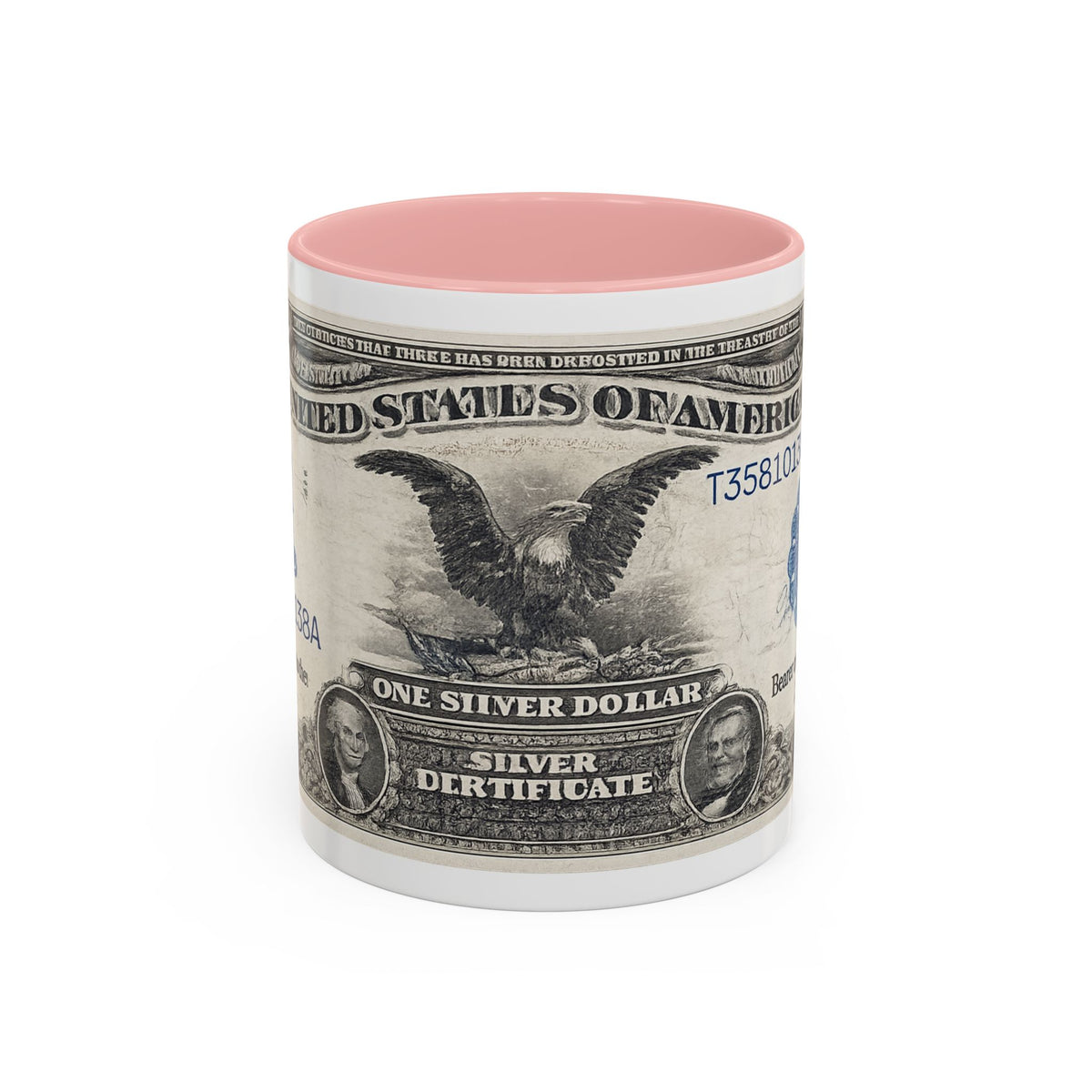 Dollar Bill Accent Coffee Mug — Vintage US Currency Design (11/15oz)
