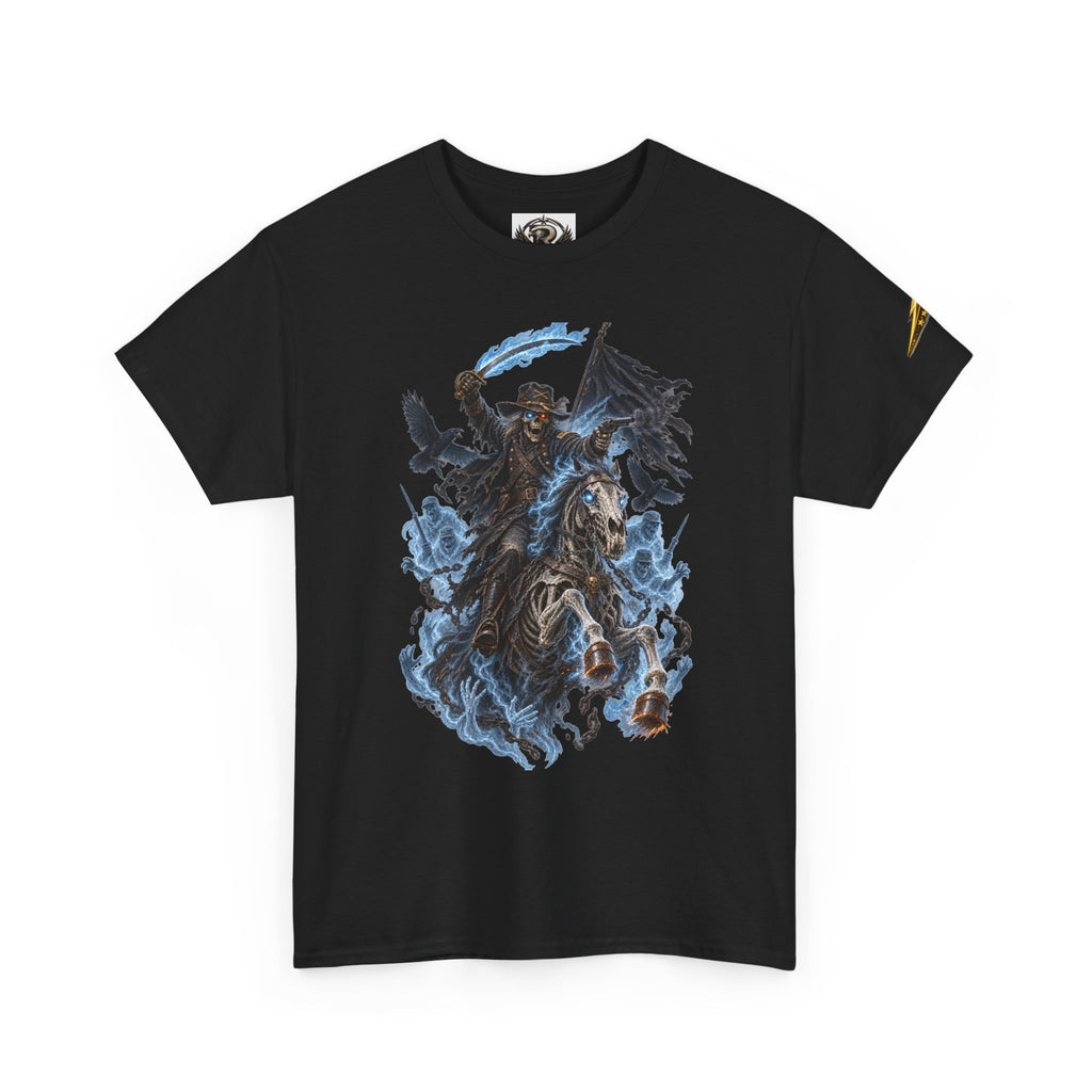 Grim Rider Graphic Tee — Ghostly Horseman Illustration Shirt