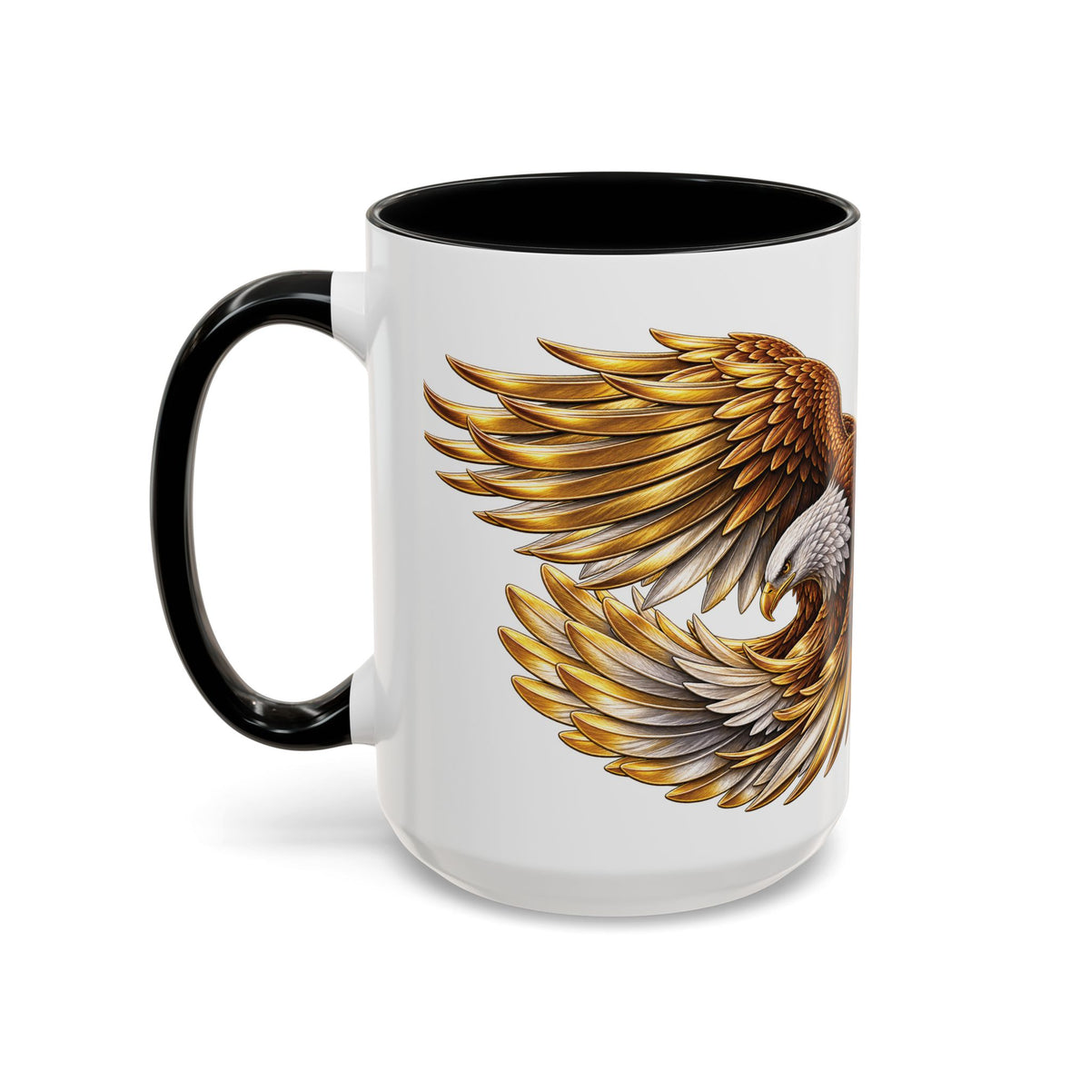 Golden Eagle Coffee Mug — Accent Ceramic Mug with Majestic Eagle Design