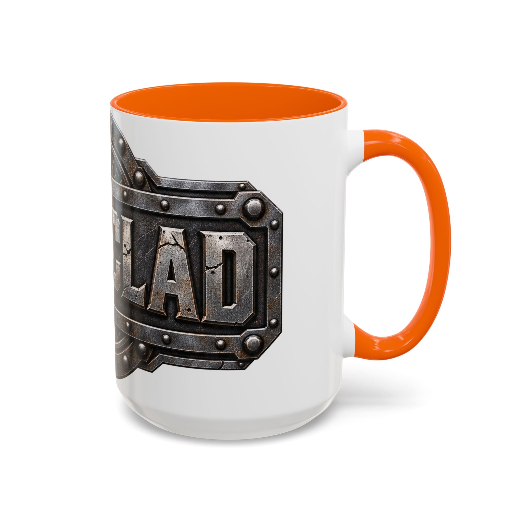 Metal Shield Coffee Mug — 'Iron Clad' Rustic Industrial Accent Mug