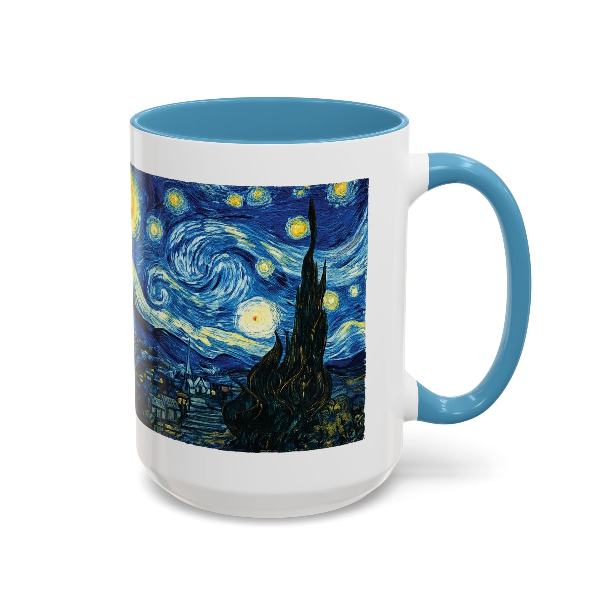 Starry Night Accent Coffee Mug — Van Gogh Style Night Sky Coffee Cup (11/15oz)