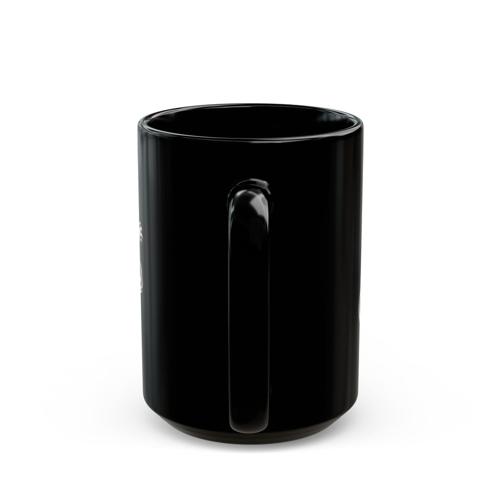 Copy of Regal Lion Crest Black Mug – Crowned Lion with Sun Shield, Medieval Heraldry Coffee Cup