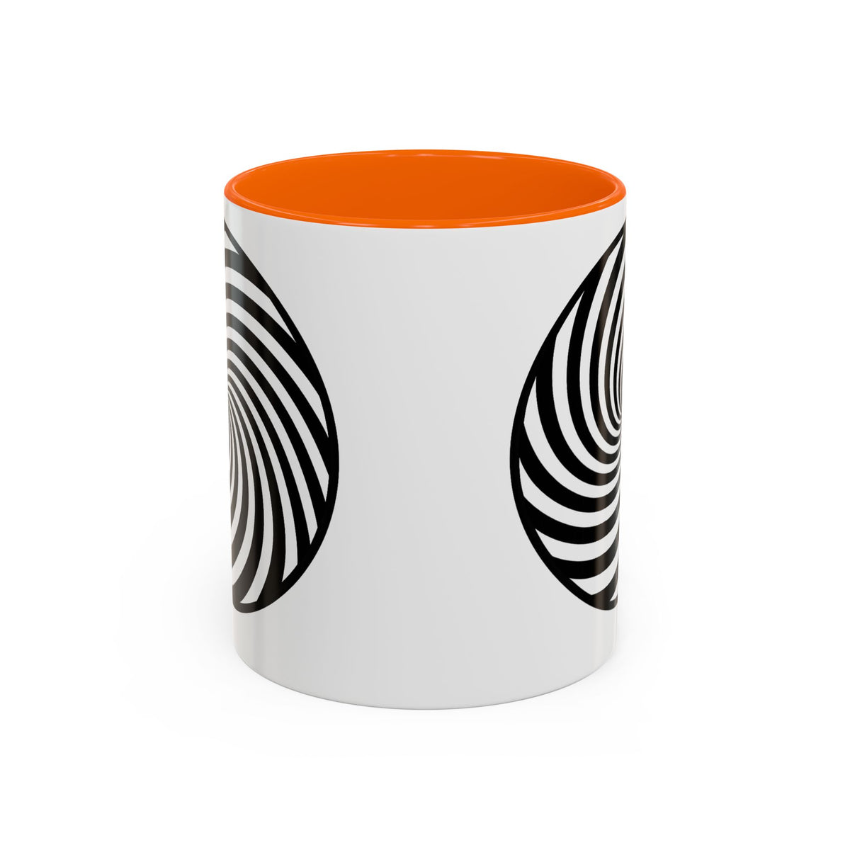 Hypnotic Swirl Accent Mug — Black & White Spiral Coffee Cup (11/15oz)