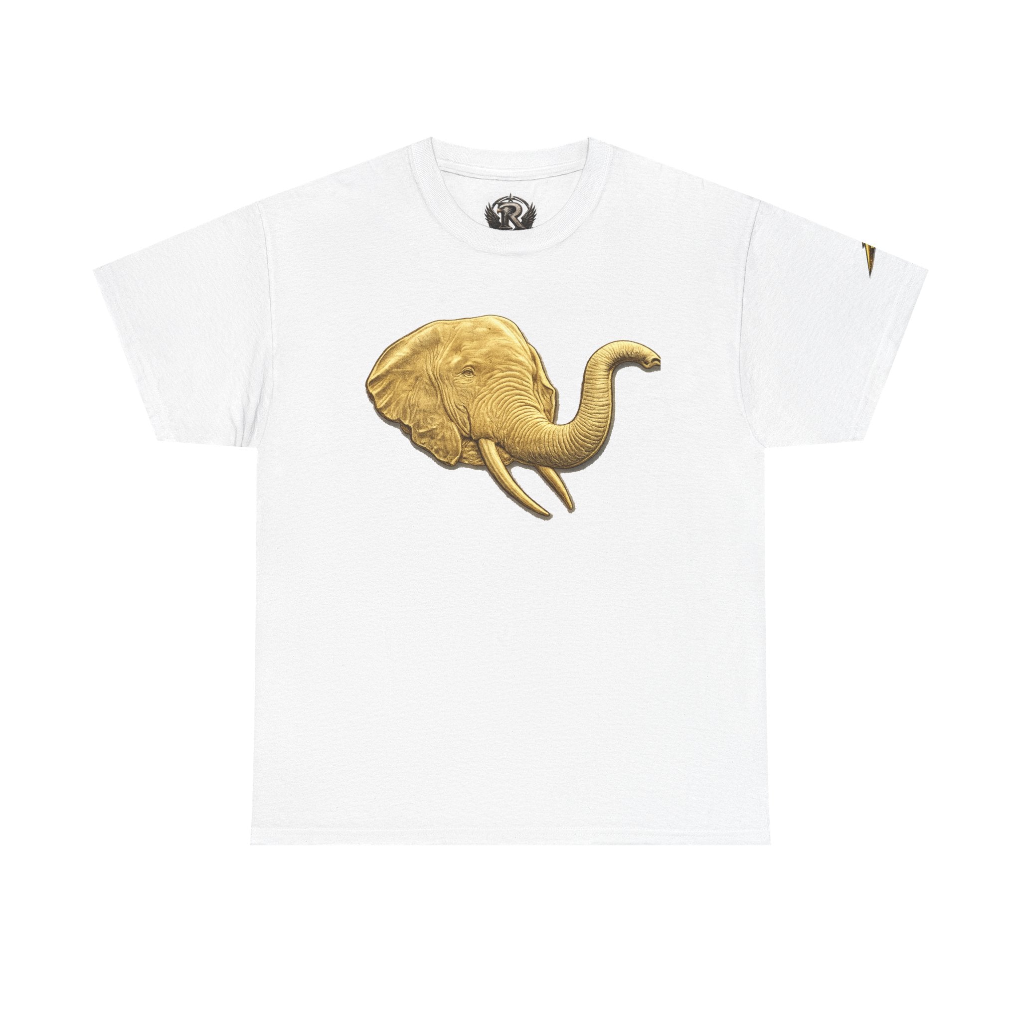 Gold Elephant Head Tee — Vintage Animal Graphic T-Shirt