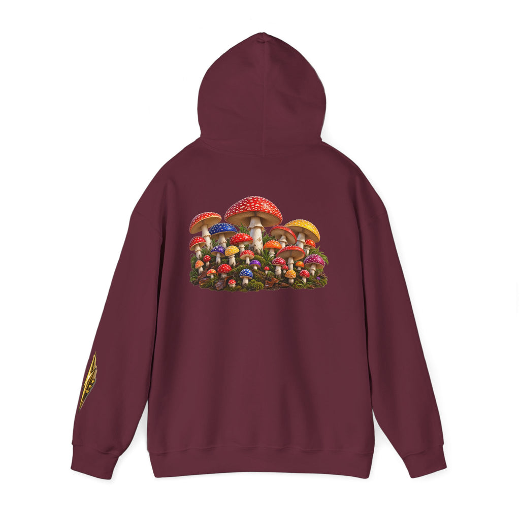 Mushroom Hoodie — Vintage Fly Agaric Fungi Graphic Pullover