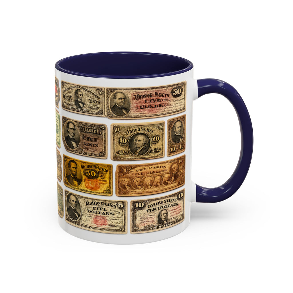 Vintage US Fractional Currency Coffee Mug – Retro Banknote Accent Mug (11/15 oz)