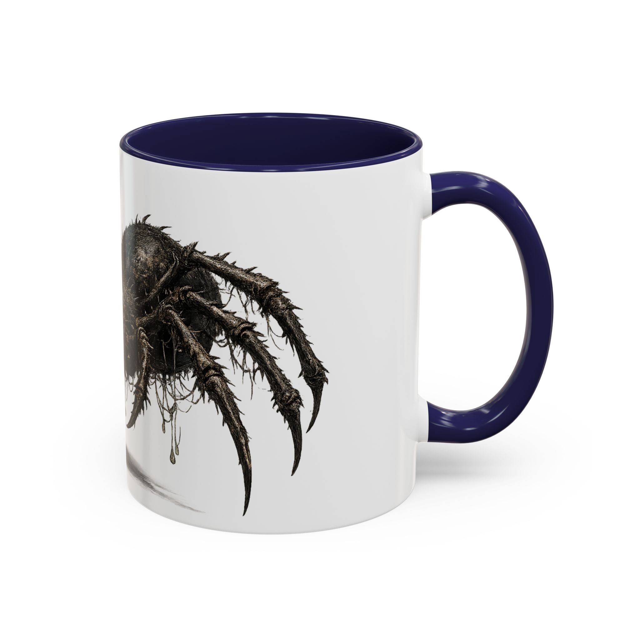 Spider Horror Accent Coffee Mug — Creepy Red-Eyed Arachnid Design (11/15oz)