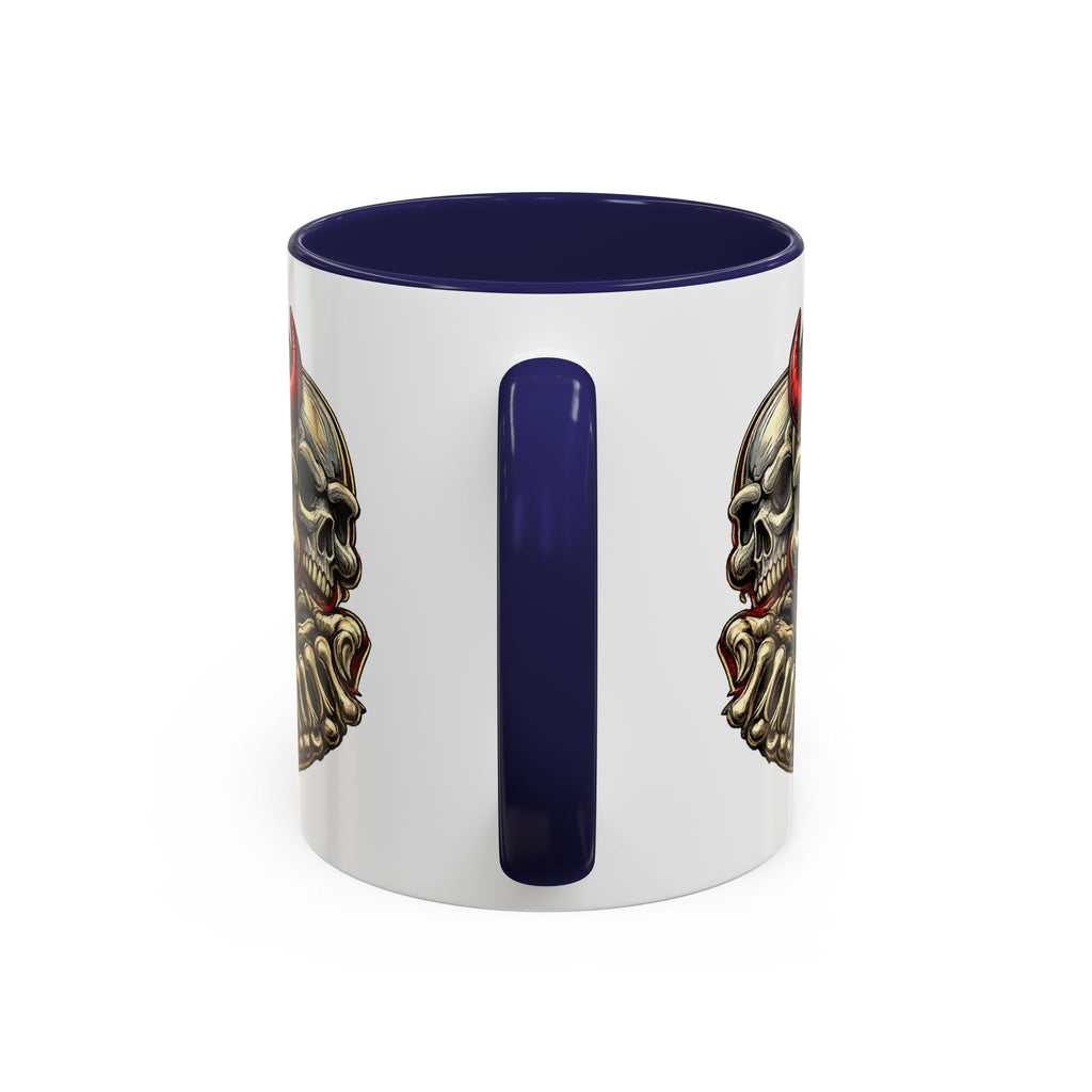 Devil Skull Accent Coffee Mug – Gothic Demon Skull Design (11/15 oz)