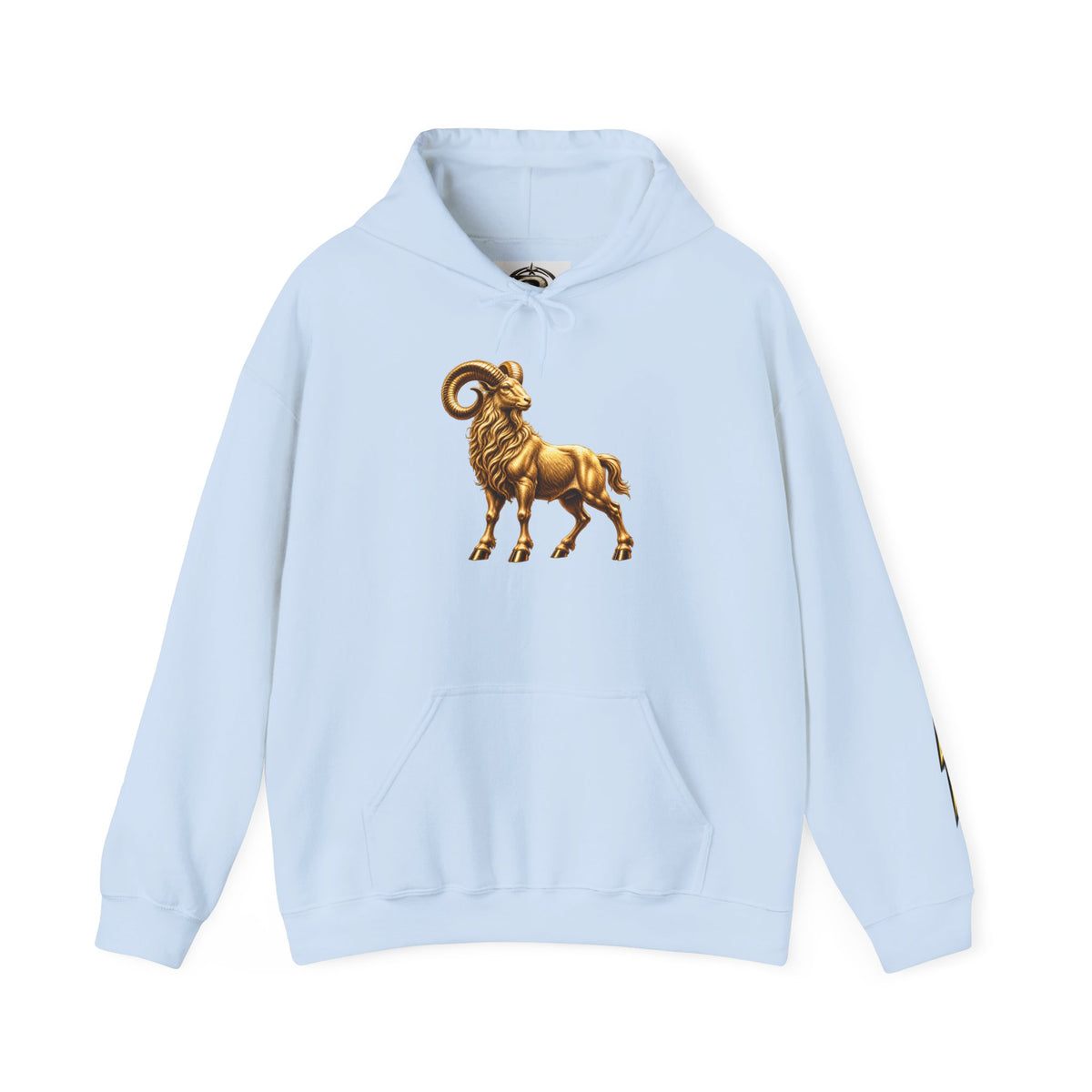 Capricorn Zodiac Hoodie — Gold Ram Graphic Hoodie