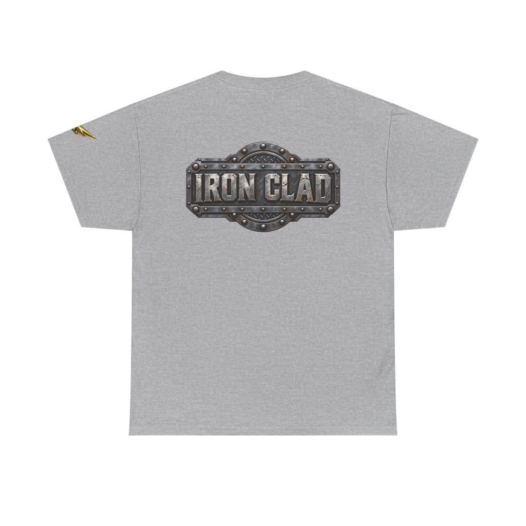 T-Shirt — "Iron Clad" Industrial Metal Logo Tee